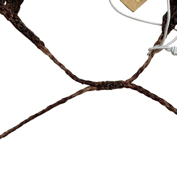 ZAD Woven Bracelet Brown Turquoise Gemstone Boho Chic Adjustable NWT Festival - Picture 6 of 8